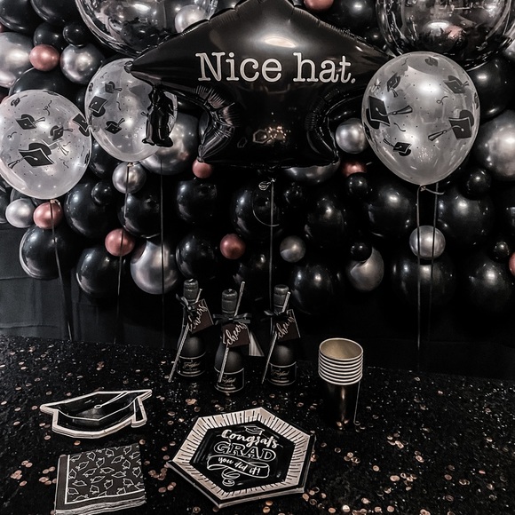 Set of 10 - Clear Graduation Print Latex Balloons - Picture 2 of 3